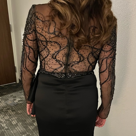 TERANI COUTURE black beaded gown - Picture 5 of 5